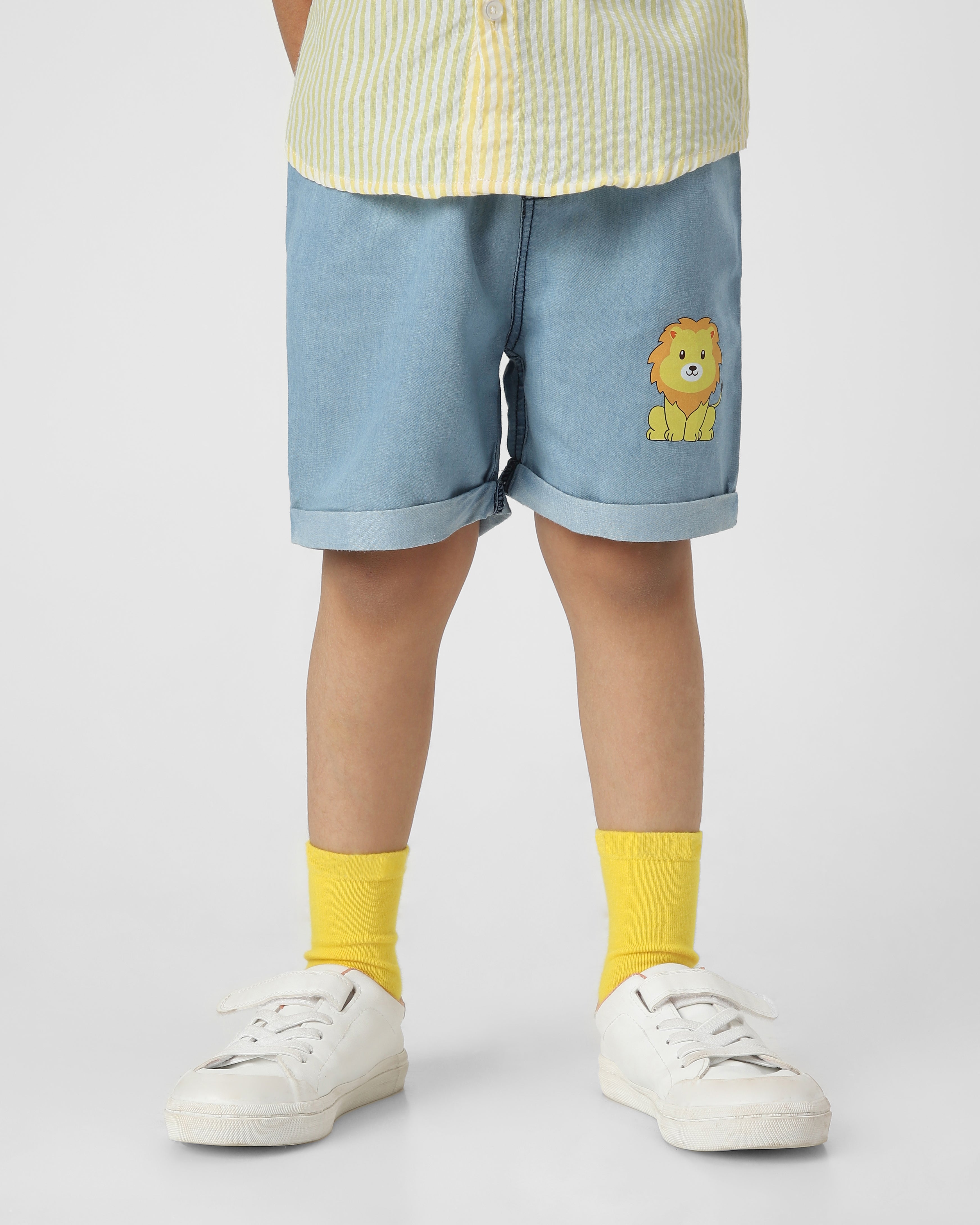 Nautinati Boys' Cotton Combo Set Of Striped Shirt And Shorts