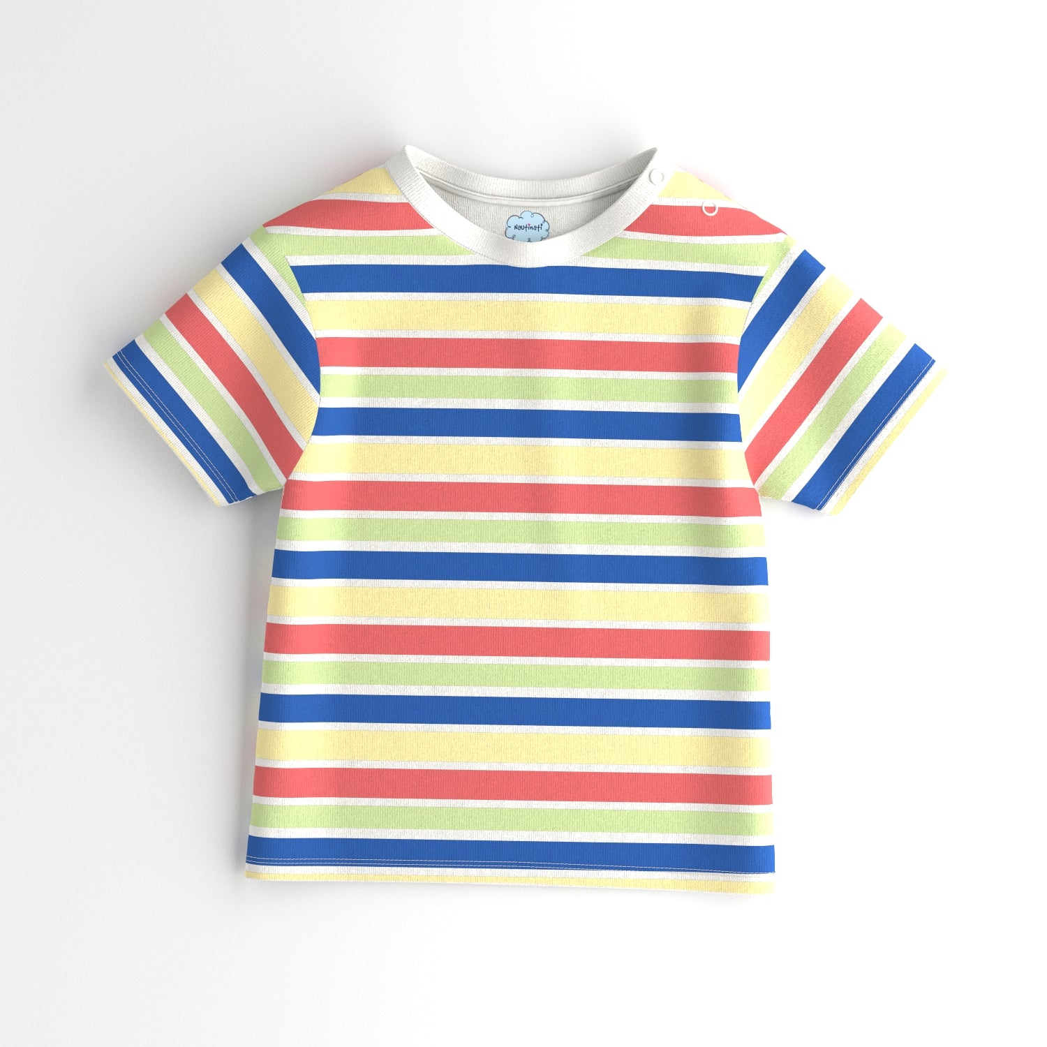 Nautinati Boys' Pack of 2 Cotton Beach Graphic Printed and Striped T-shirts