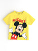 Nautinati Girls' Mickey Mouse Printed Set of T-shirt and Shorts