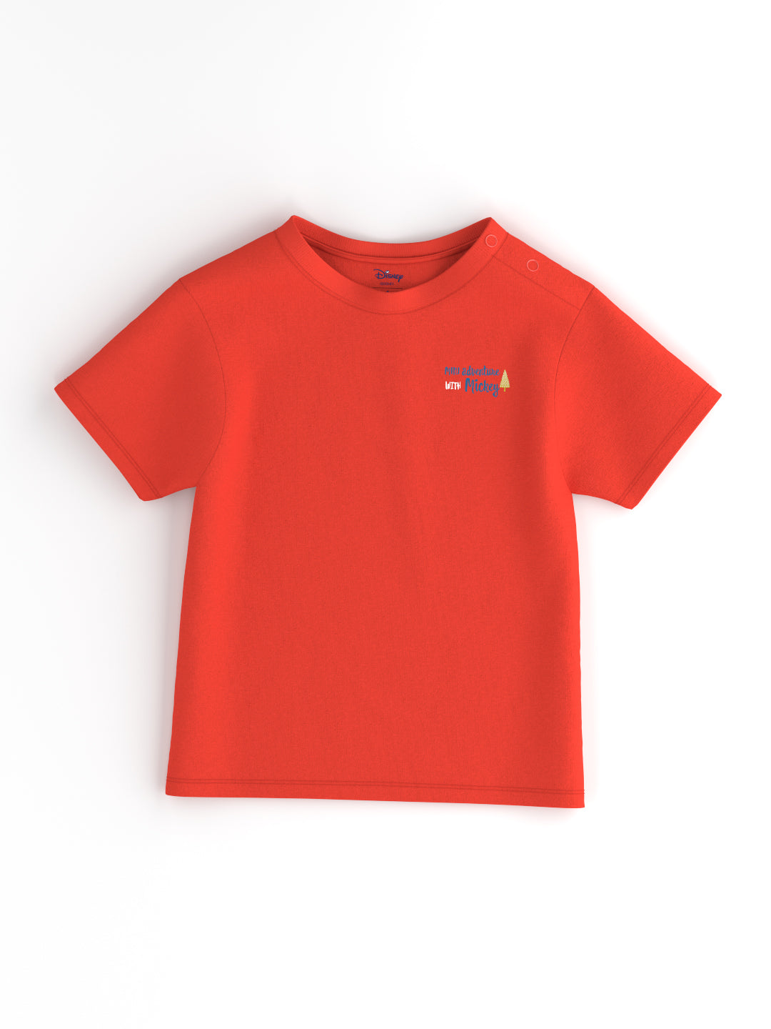 Nautinati Boys' Cotton T-shirt|Mickey Mouse Typography Print | Age 0 - 2 Years