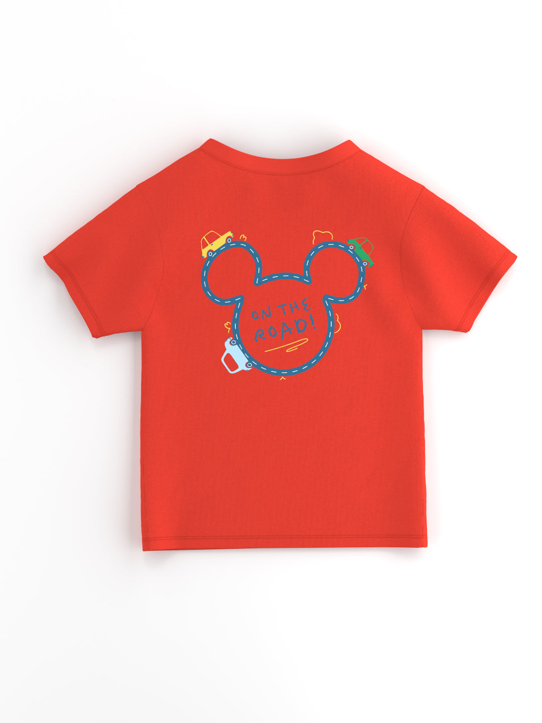 Nautinati Boys' Cotton T-shirt|Mickey Mouse Typography Print | Age 0 - 2 Years