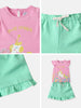 Nautinati Girls Cotton Ruffle Sleeve Graphic Printed Top and Fleece Shorts Set