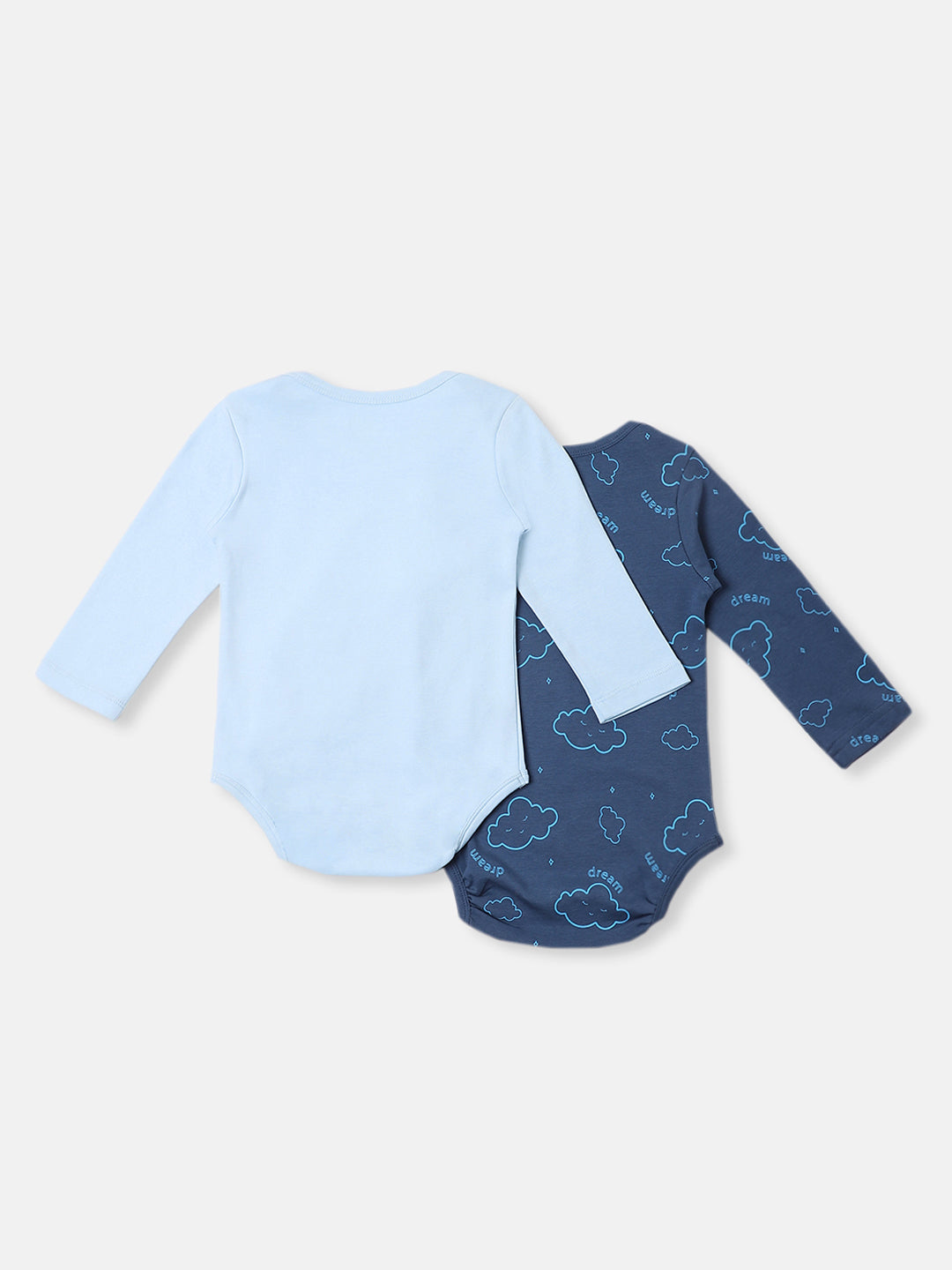 Nautinatis Infants Cotton Interlock Pack of 2 Cloud Print Onesie