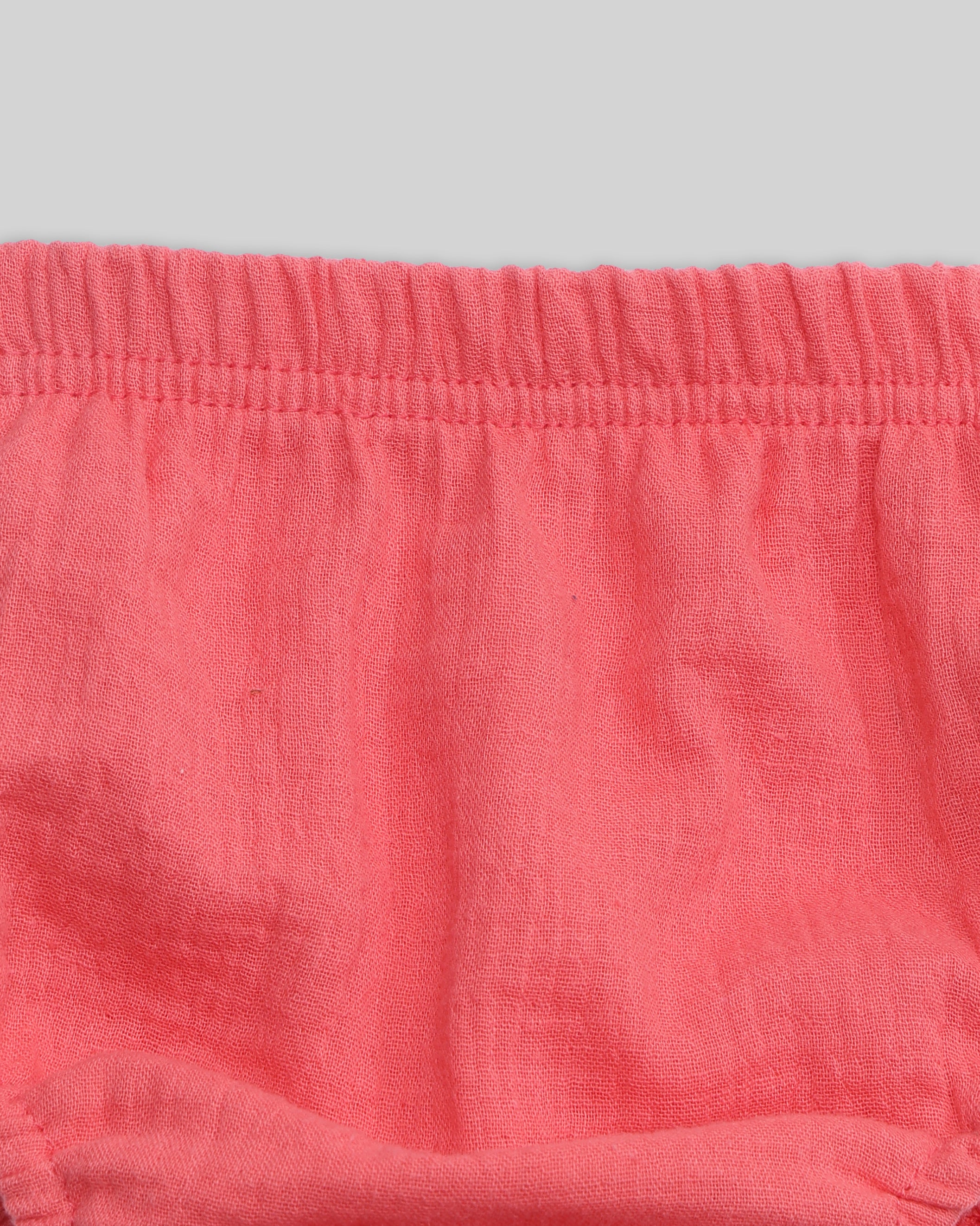 Nautinati Pink Printed Frock Set For Infant Girls