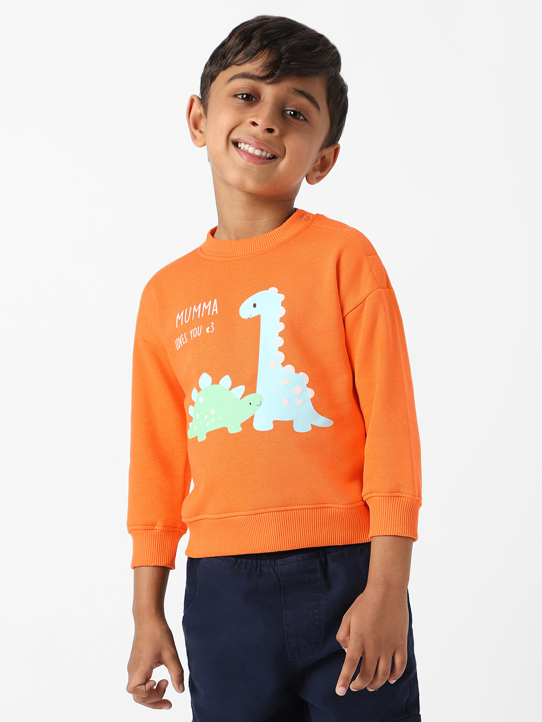 Nautinati Boys' Fleece Dinosaur Printed Sweatshirt