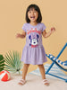 Nautinati Girls' 100% Cotton Disney Blown-up Minnie Mouse Graphic Print Drop Waist Party Dress