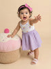 Nautinati Girls' Ribbed 100% Cotton All-over Ice Cream Print Fit & Flare Dress with Gathered Detail