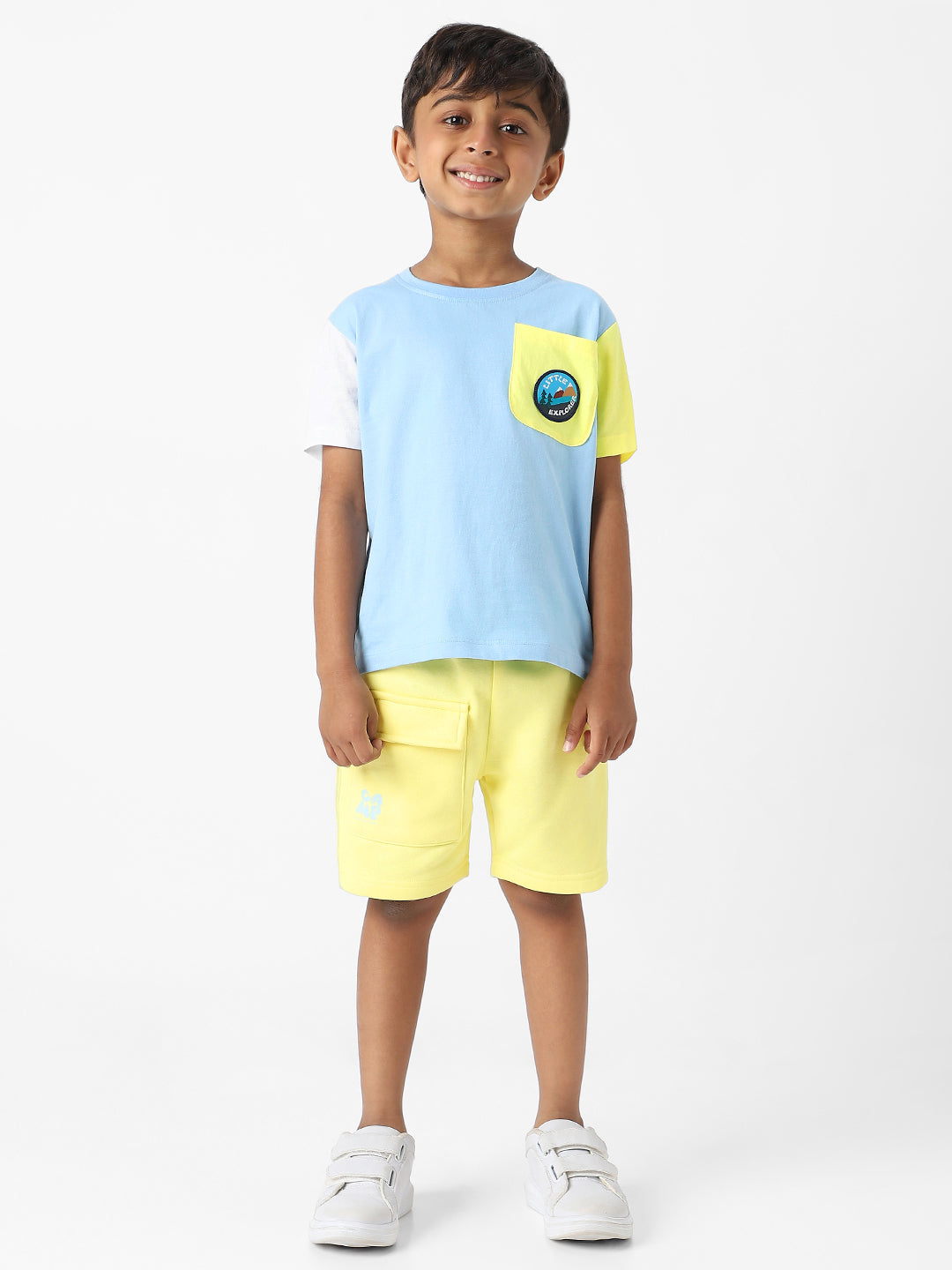 Nautinati Boys' Colourblock Combo Set of T-shirt and Shorts