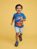 Nautinati Boys' 100% Cotton Crew Neck Disney Cars Placement Print T-shirt