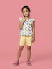 Nautinati Girls Lilo & Stich Printed Regular Fit Round Neck T-shirt and Shorts Clothing Set