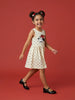 Nautinati Girls' 100% Cotton Disney Minnie Mouse Placement Print & Polka Dot Print Dress