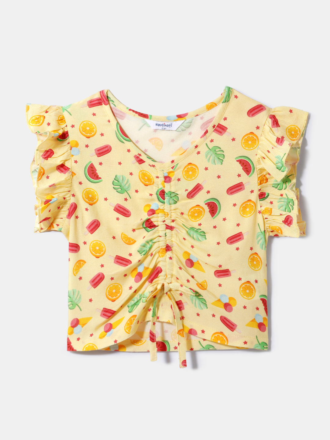 Nautinati Girls' Printed Top | Elastic Detail | Age 2 - 10 Years