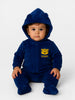 Nautinati Blue Bear Embroidered Badge Hooded Fur Sleepsuit for Infant Boys