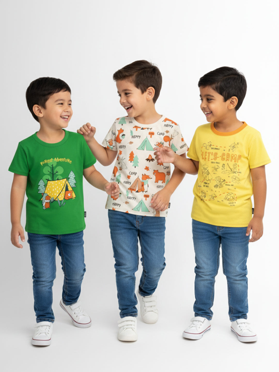 Nauti Nati Boys 3 Printed Antimicrobial Applique T-shirt
