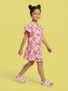 Nautinati Girls Minnie Mouse Printed Regular Fit Round Neck T-shirt and Skirt Co-ord Set