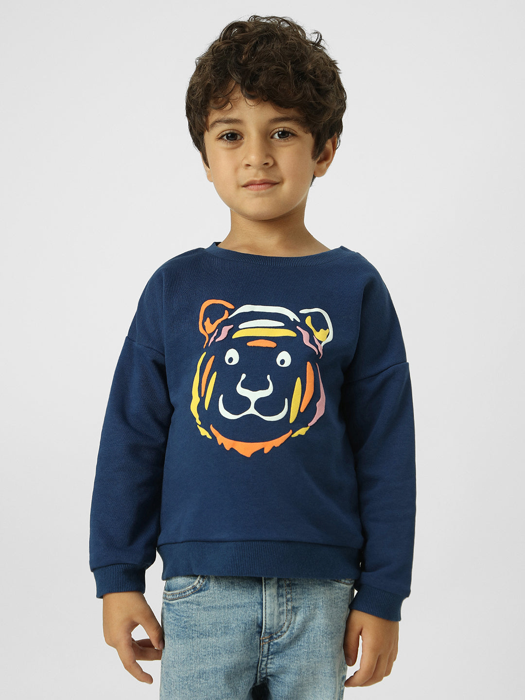 Boys Graphic Printed Round Neck Pullover Sweatshirt