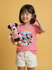 Nautinati Girls' 100% Cotton Crew Neck Disney Minnie Mouse & Mickey Mouse Print T-shirt