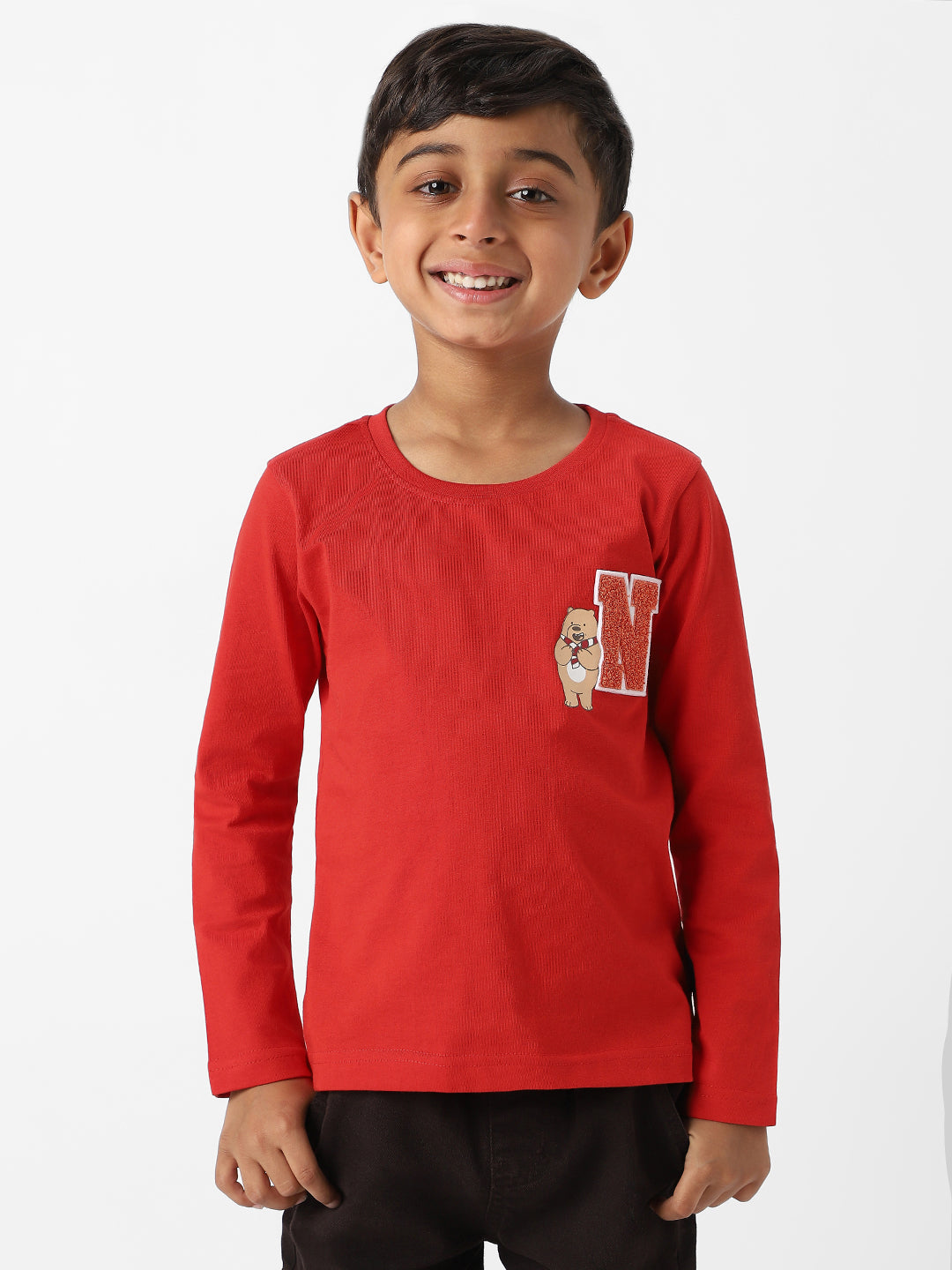 Nautinati Boys' Cotton T-shirt With Badge Detailing