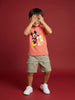 Nautinati Boys' 100% Cotton Crew Neck Disney Mickey Mouse Placement Print T-shirt