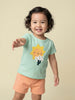 Nautinati Baby Girls Playful Printed Regular Fit Round Neck T-shirt and Shorts Co-ord Set
