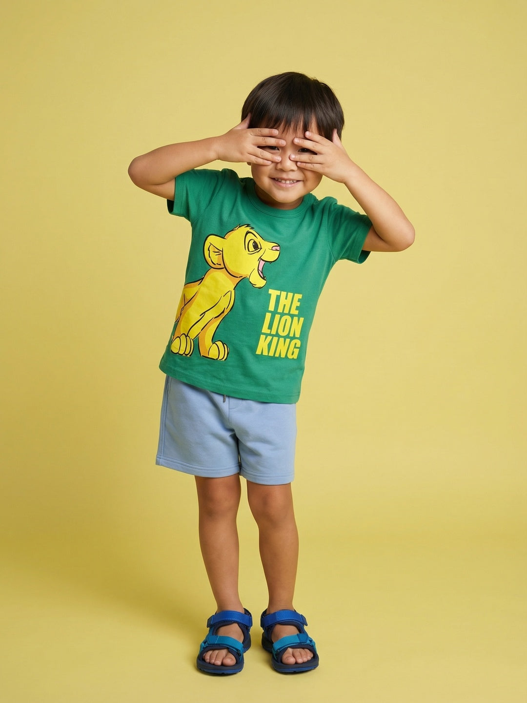 Nautinati Boys' 100% Cotton Crew Neck Disney Lion King Simba Placement Print T-shirt