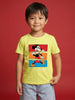 Nautinati Boys' 100% Cotton Crew Neck Disney Mickey Mouse Placement Print T-shirt