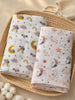 Nautinati Baby Girls' Muslin 100% Cotton Pack of 2 All-over Print Woven Swaddles