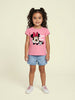 Nautinati Girls' 100% Cotton Crew Neck Disney Minnie Mouse & Figaro Printed T-shirt