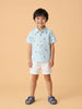 Nautinati Boys' Cotton Blend All-over Athlete Printed Shirt & Shorts Co-ord Set