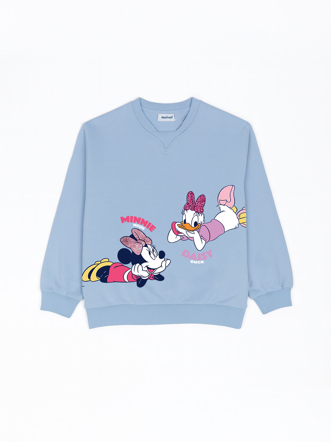 Nautinati Blue Minnie Mouse and Daisy Duck Print Sweatshirt for Girls