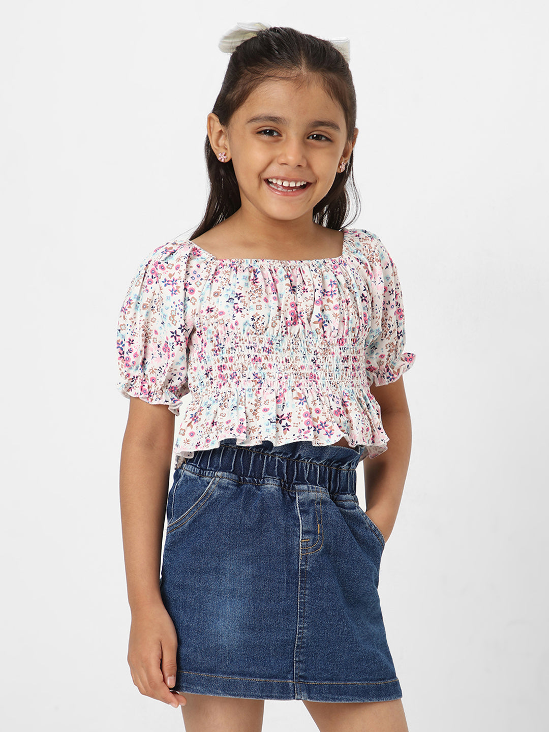 Nautinati Girls' Printed Cropped Top