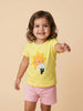 Nautinati Baby Girls Playful Printed Regular Fit Round Neck T-shirt and Shorts Co-ord Set
