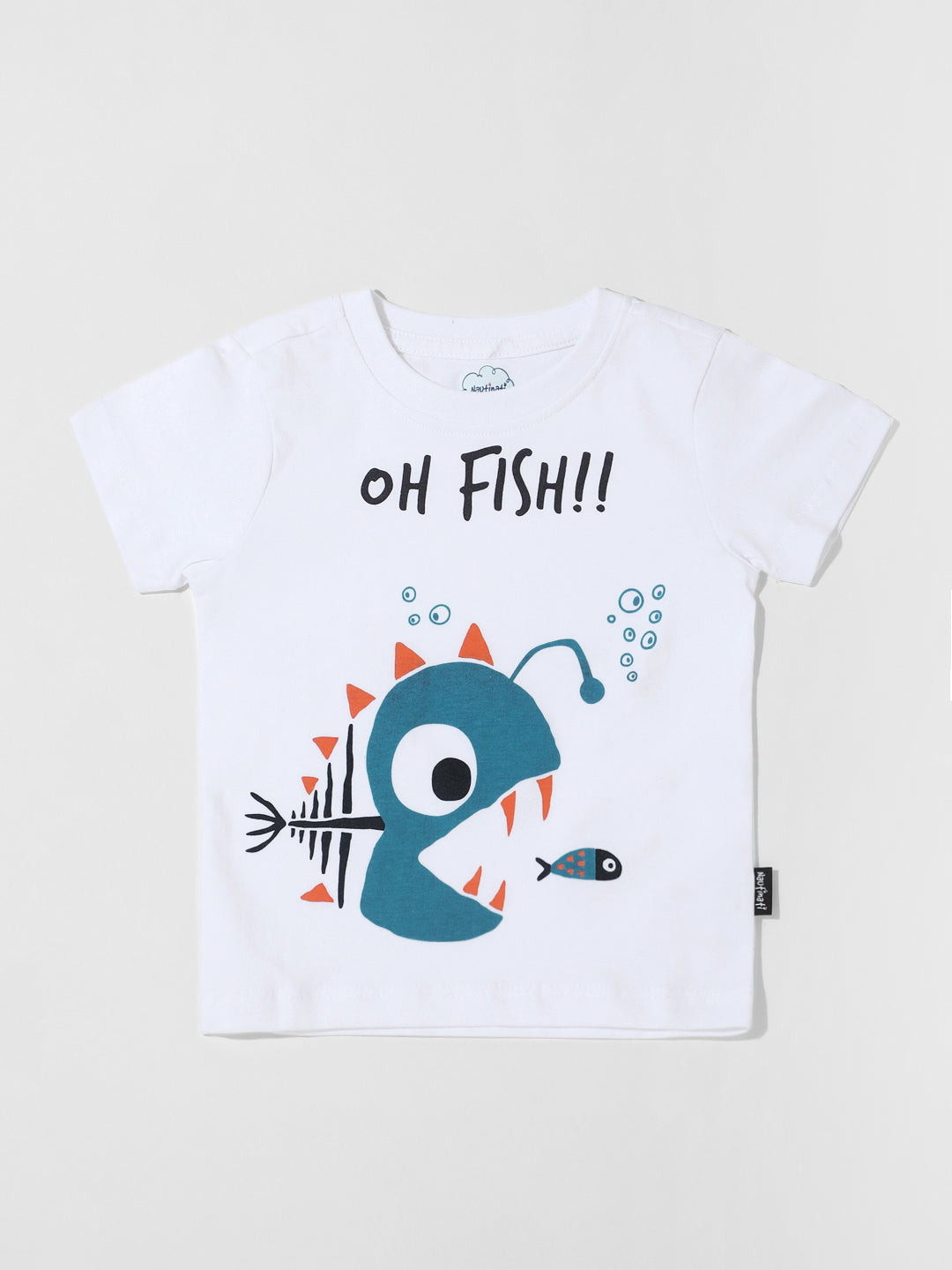 Nautinati Boys Cotton Fish Graphic Print T-shirt