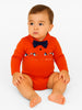 Nautinati Red Mickey Mouse Graphic Bodysuit With A Blue Bow For Infant Boys