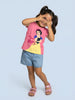 Nautinati Girls' 100% Cotton Crew Neck Disney Snow White Placement Print T-shirt