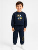 Nautinati Navy Blue Mickey Mouse Print Sweatshirt Set for Boys