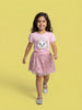 Nautinati Girls Marie Cat Printed Regular Fit Round Neck T-shirt and Skirt Co-ord Set