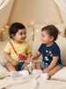 Nautinati Baby Girls' 100% Cotton Pack of 2 Printed Round Neck T-shirts