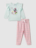 Nautinati Infant Girls' Cotton Minnie Mouse Printed Top and Striped Pants