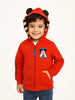 Nautinati Red Mickey Mouse Print Hooded Sweatshirt for Boys
