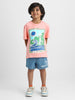 Nautinati Printed T-shirt and Denim Shorts Set for Boys | Age 2 - 10 Years
