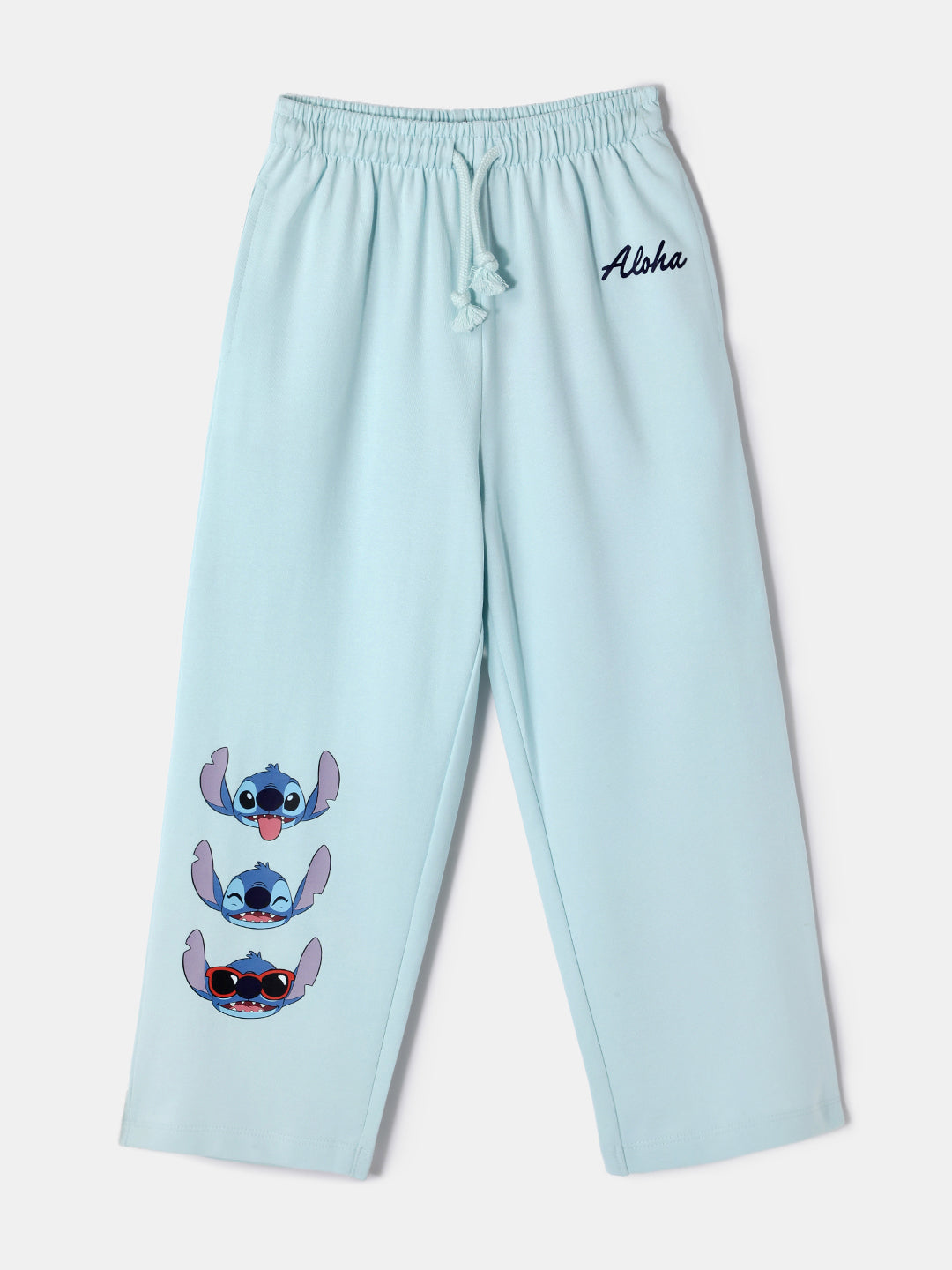 Nautinati Girls' Lightweight Terry Cotton Bottomwear | Lilo Print | Age 2 - 10 Years