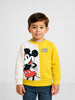 Nautinati Yellow and White Mickey Mouse Print Sweatshirt for Boys