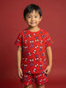 Nautinati Boys Spiderman Printed Regular Fit Round Neck T-shirt and Shorts Co-ord Set