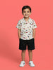 Nautinati Boys 100% Cotton Racing Printed Oversized Resort Shirt and Shorts Set