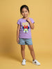 Nautinati Girls' 100% Cotton Crew Neck Disney Minnie Mouse Placement Print T-shirt