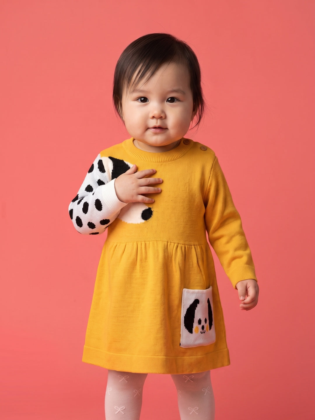 Nautinati Baby Girls Dalmatian Sweater Dress, Age 3 Months-2 Years