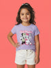 Nautinati Girls' 100% Cotton Crew Neck Disney Minnie Mouse & Daisy Placement Print T-shirt