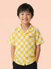 Nautinati Boys Pure Cotton Checkerboard Print Oversized Resort Shirt