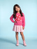 Nautinati Girls Oversized Varsity Puff Printed Sweatshirt Dress with Heart All-Over Print